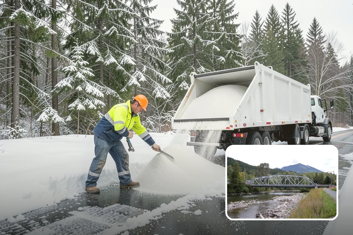 Office Building Snow Plowing in Skykomish, King County, WA - Lots and entrances cleared before the morning arrival window