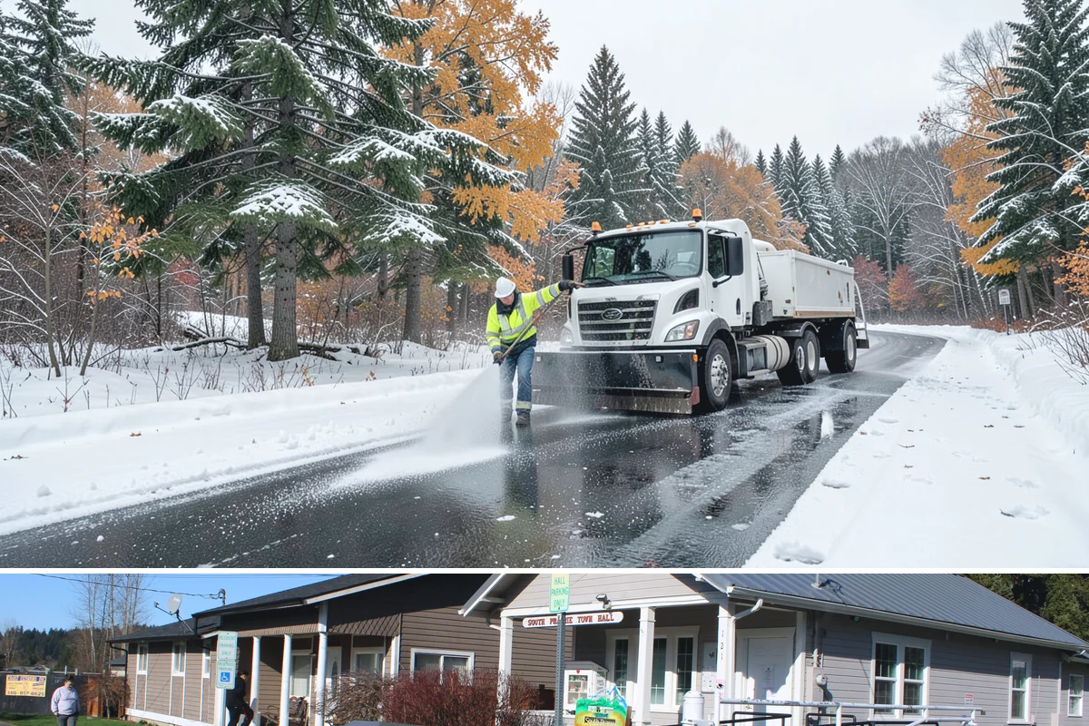 Office Building Snow Plowing in South Prairie, Pierce County, WA - Arrange service before the winter season begins so your building never opens to an un-plowed lot.
