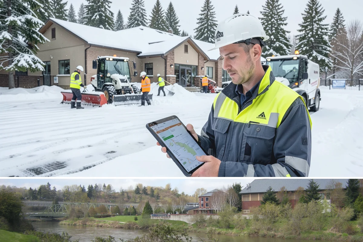 Office Building Snow Plowing in Tukwila, King County, WA - Arrange service before the winter season begins so your building never opens to an un-plowed lot.