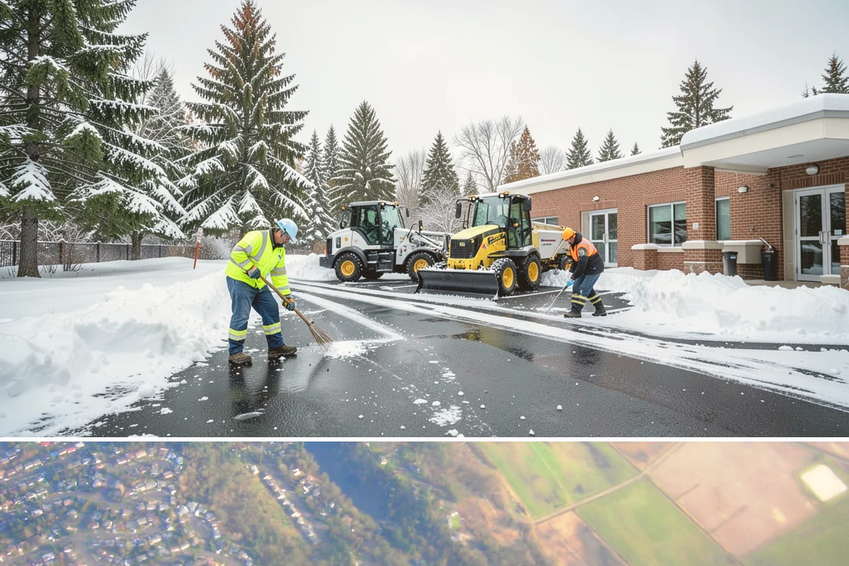 Office Park Snow Removal in Algona, King County, WA - Office parks need dependable service December through February around weekday morning freeze events.