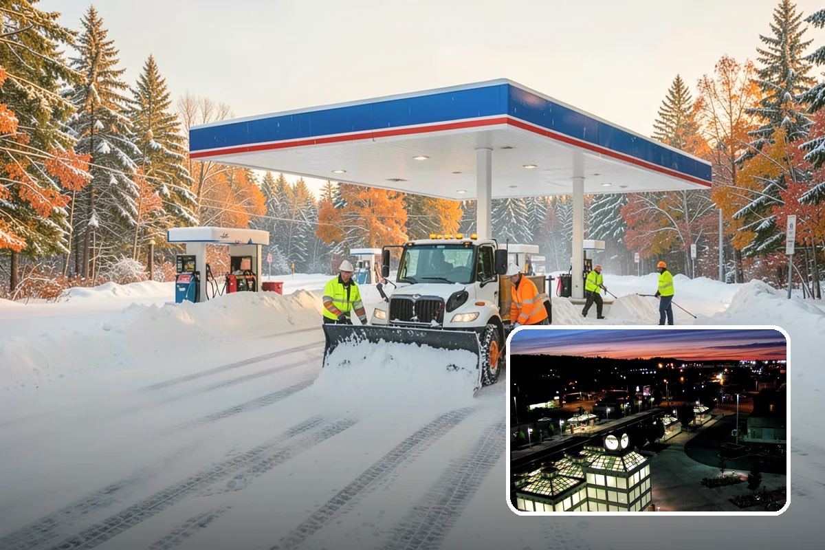 Office Park Snow Removal in Auburn, King County, WA - Whole-campus coordination across shared lots and drives