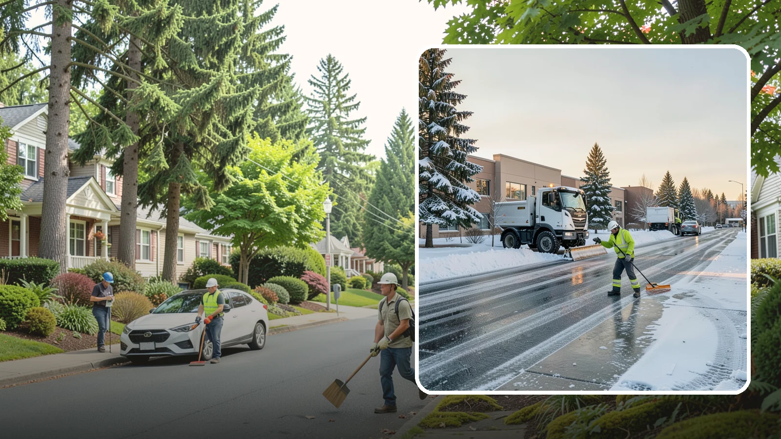 Office Park Snow Removal in Beaux Arts Village, King County, WA - Across multiple buildings and shared lots, we coordinate one seamless snow plan so every tenant's employees arrive to a cleared...