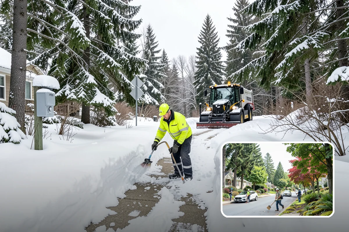 Office Park Snow Removal in Beaux Arts Village, King County, WA - Whole-campus coordination across shared lots and drives