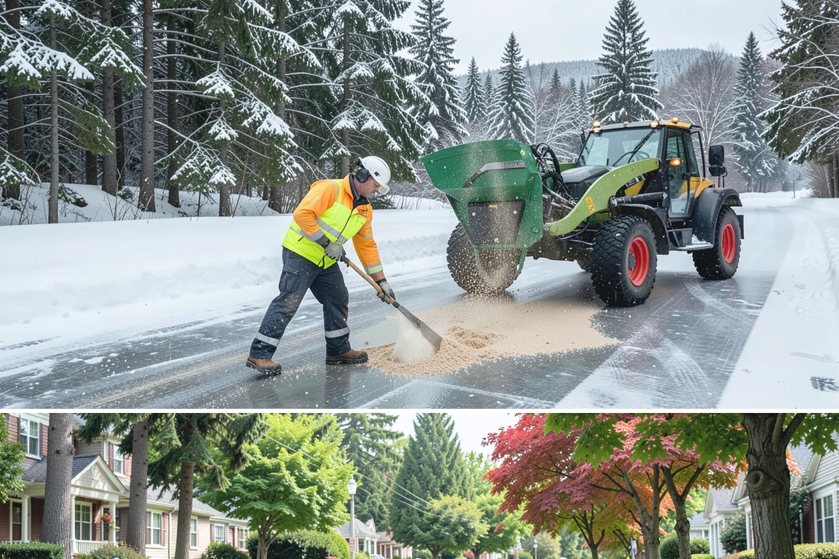Office Park Snow Removal in Beaux Arts Village, King County, WA - Office parks need dependable service December through February around weekday morning freeze events.