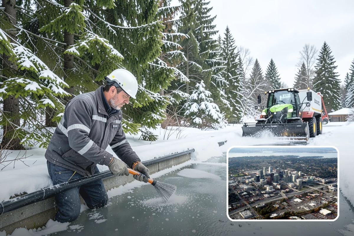 Office Park Snow Removal in Bellevue, King County, WA - Whole-campus coordination across shared lots and drives