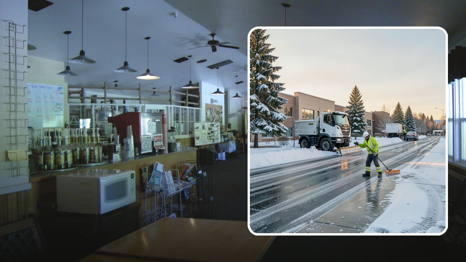 Office Park Snow Removal in Black Diamond, King County, WA - Across multiple buildings and shared lots, we coordinate one seamless snow plan so every tenant's employees arrive to a cleared...
