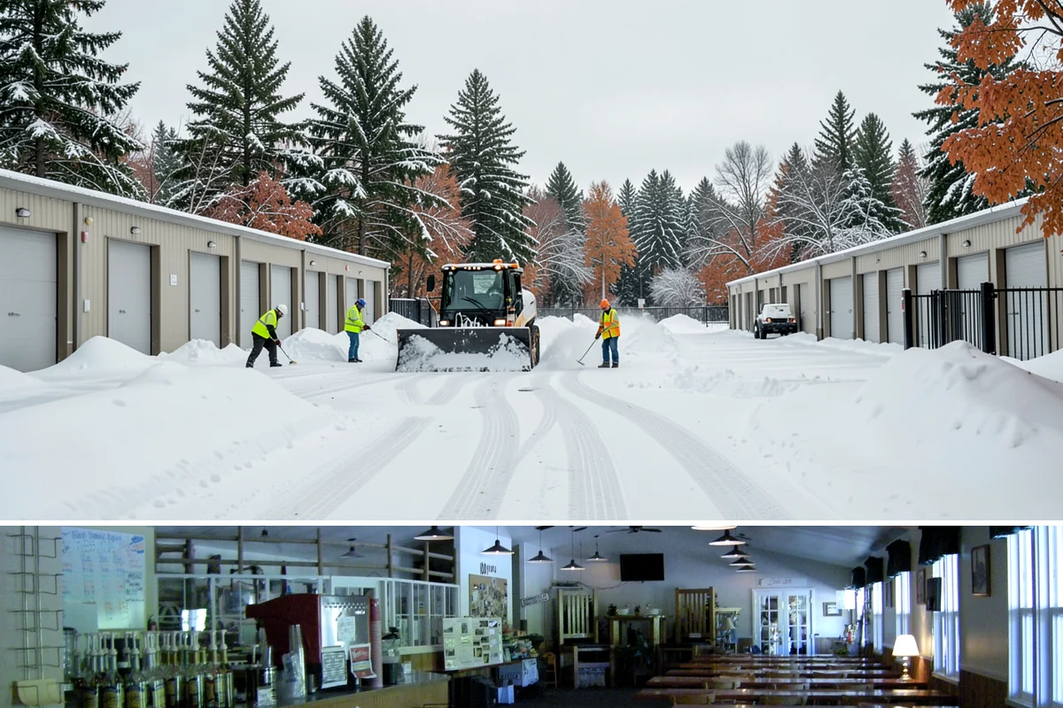 Office Park Snow Removal in Black Diamond, King County, WA - Office parks need dependable service December through February around weekday morning freeze events.