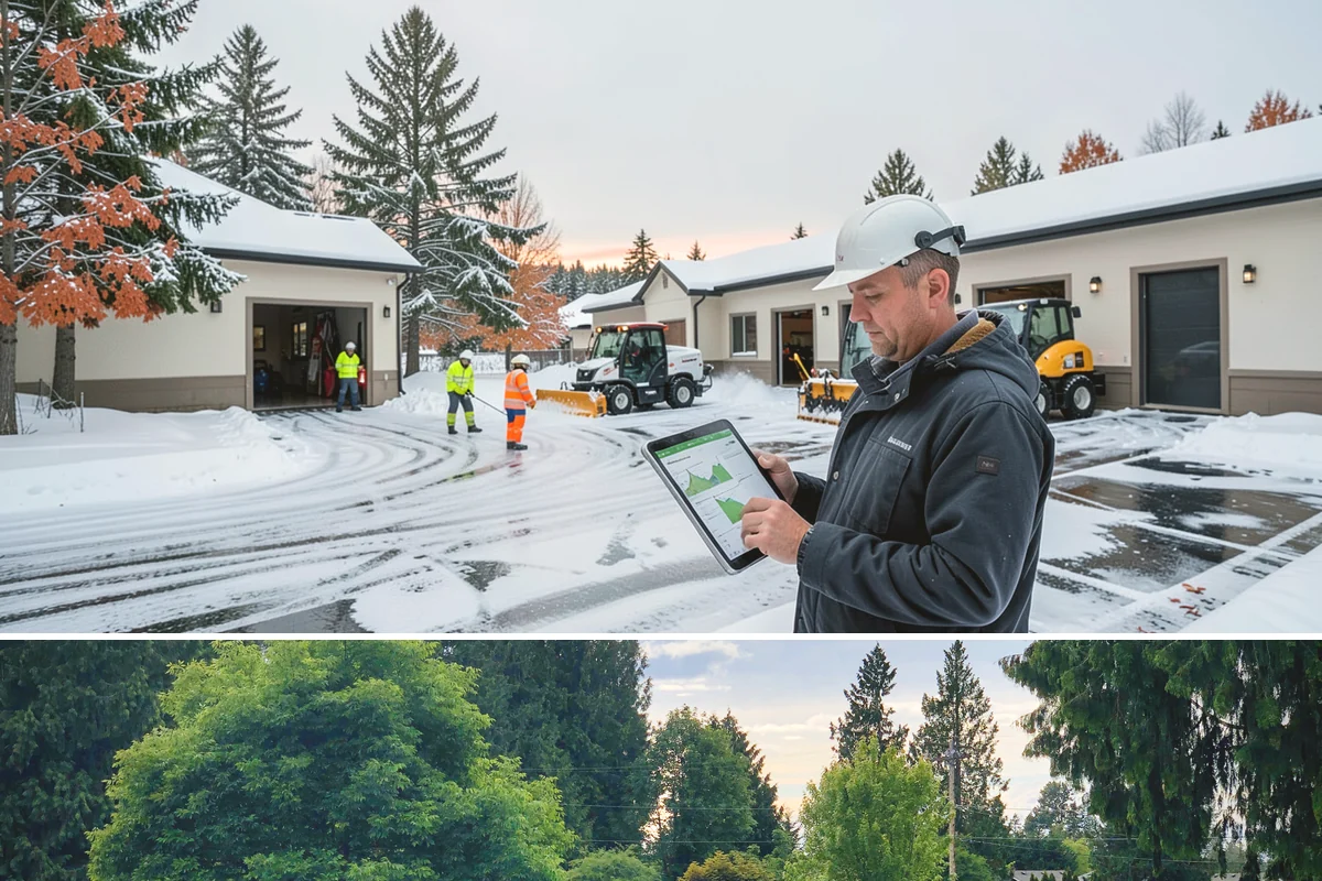 Office Park Snow Removal in Bonney Lake, Pierce County, WA - Office parks need dependable service December through February around weekday morning freeze events.