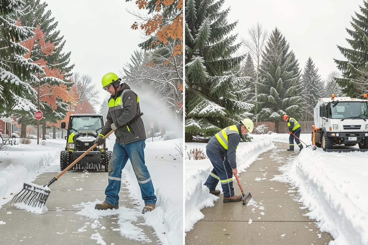 Office Park Snow Removal in Brier, Snohomish County, WA - Inventory shared lots, drive aisles, and inter-building walks