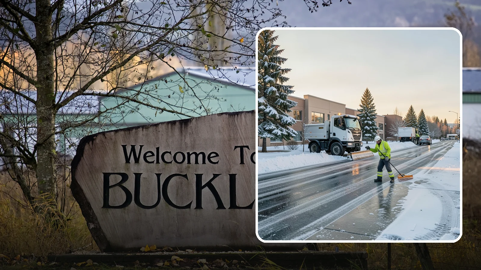 Office Park Snow Removal in Buckley, Pierce County, WA - Across multiple buildings and shared lots, we coordinate one seamless snow plan so every tenant's employees arrive to a cleared...