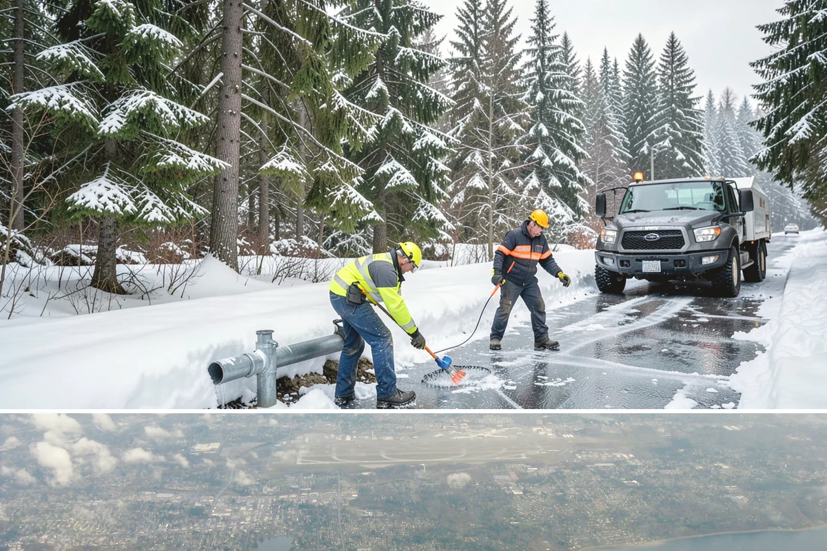 Office Park Snow Removal in Burien, King County, WA - Office parks need dependable service December through February around weekday morning freeze events.