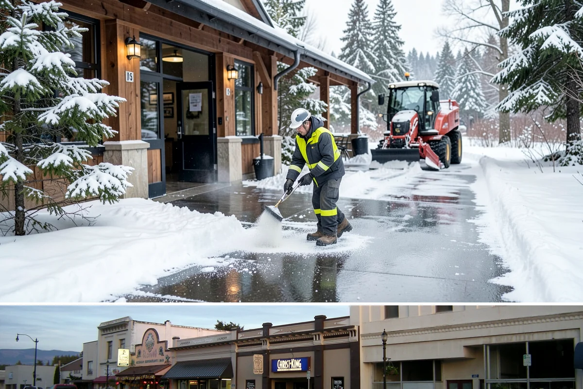 Office Park Snow Removal in Burlington, Skagit County, WA - Office parks need dependable service December through February around weekday morning freeze events.