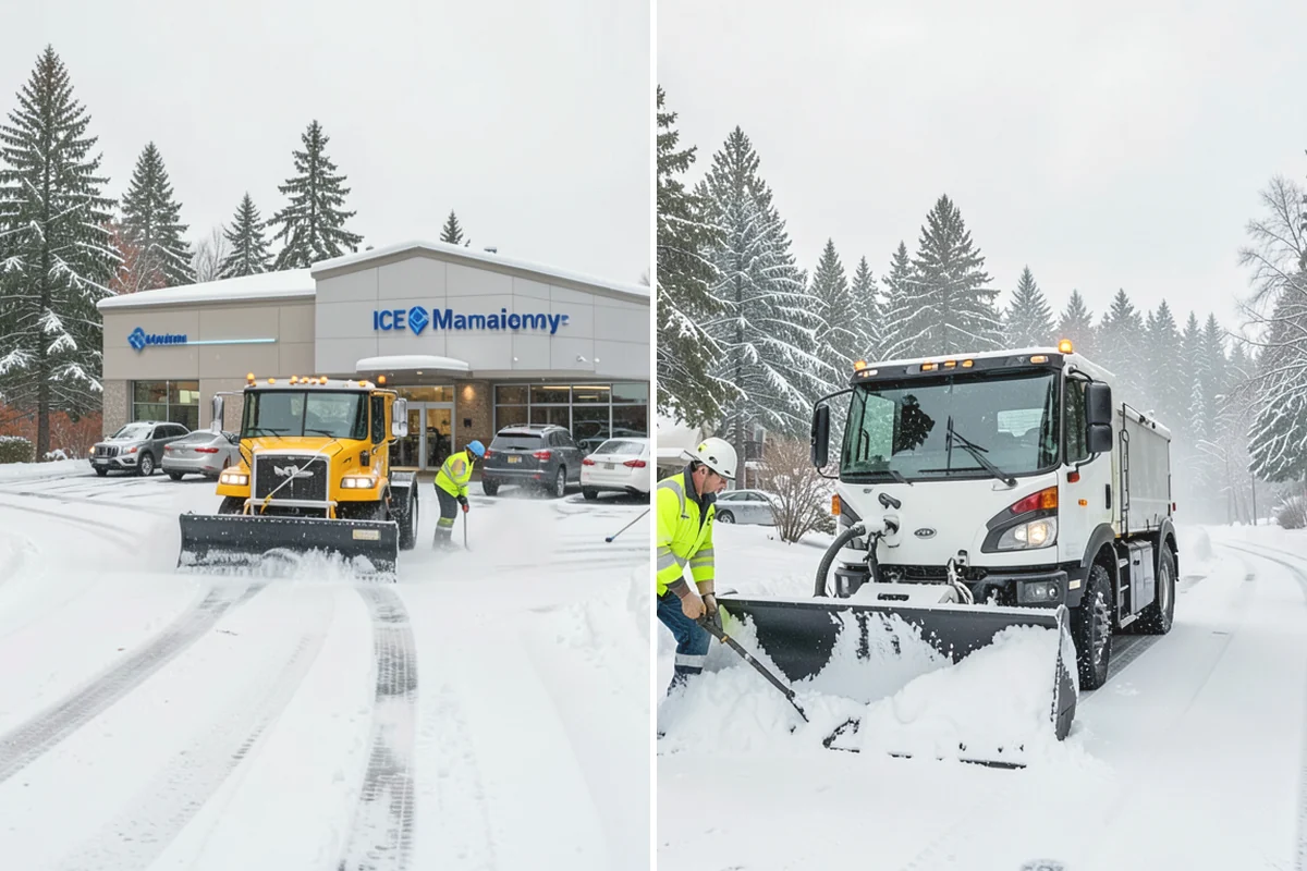 Office Park Snow Removal in Carnation, King County, WA - Inventory shared lots, drive aisles, and inter-building walks