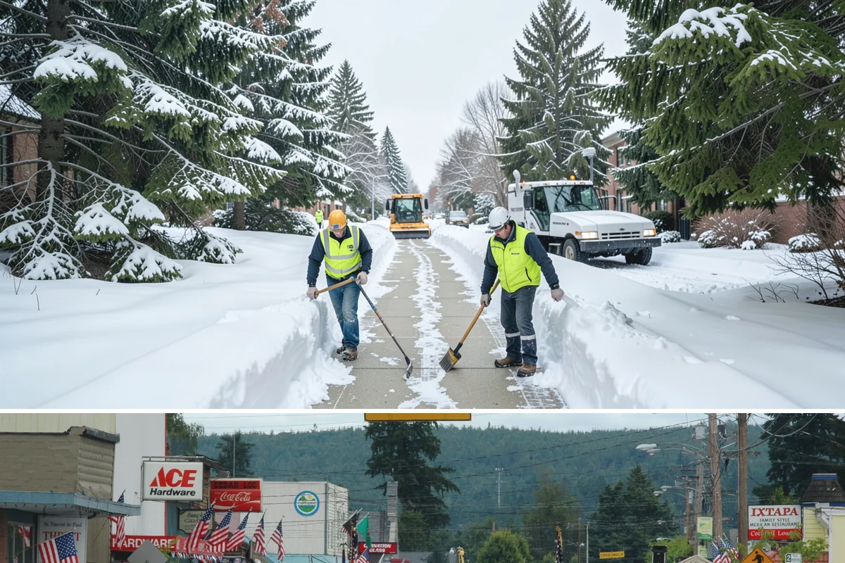 Office Park Snow Removal in Carnation, King County, WA - Office parks need dependable service December through February around weekday morning freeze events.