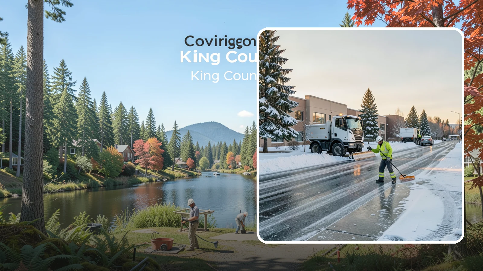 Office Park Snow Removal in Covington, King County, WA - Across multiple buildings and shared lots, we coordinate one seamless snow plan so every tenant's employees arrive to a cleared...