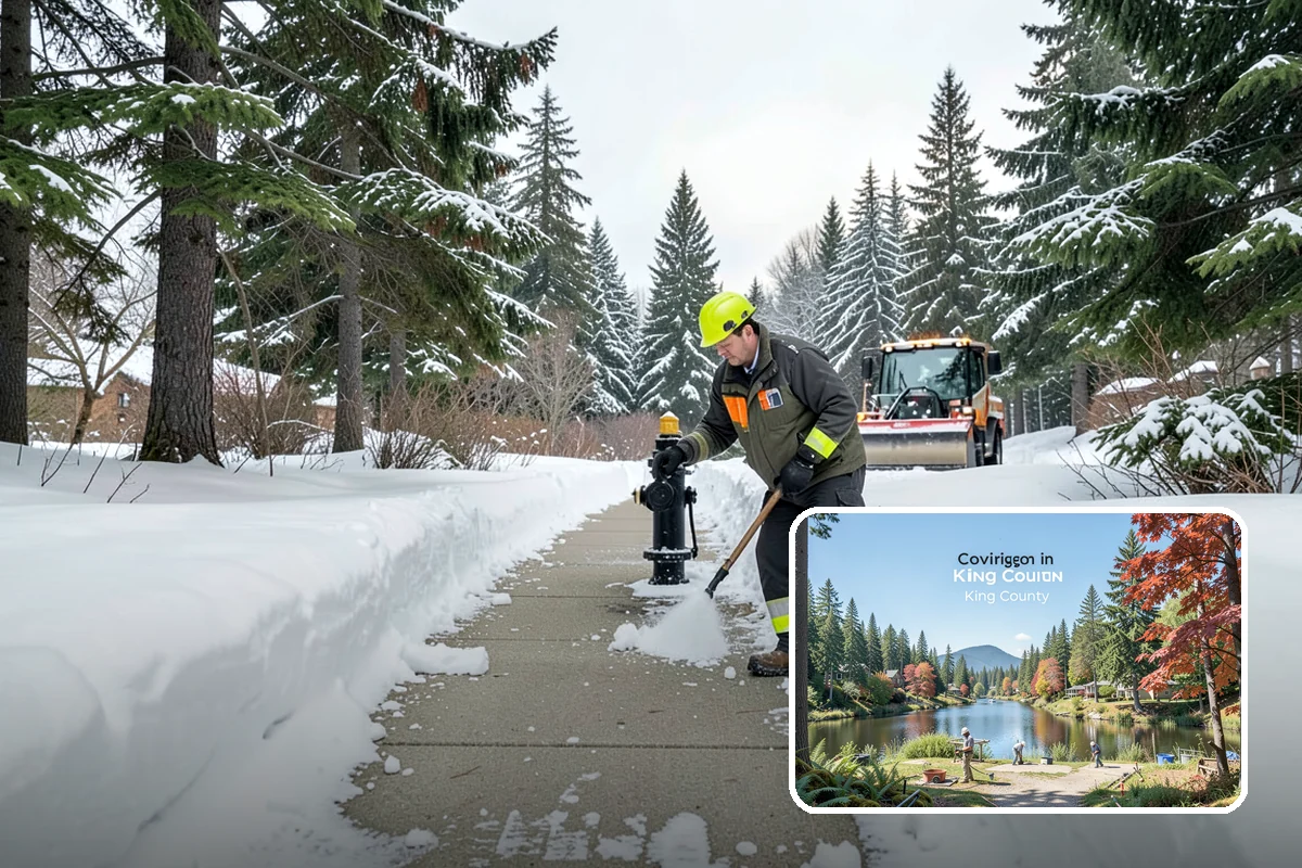 Office Park Snow Removal in Covington, King County, WA - Whole-campus coordination across shared lots and drives