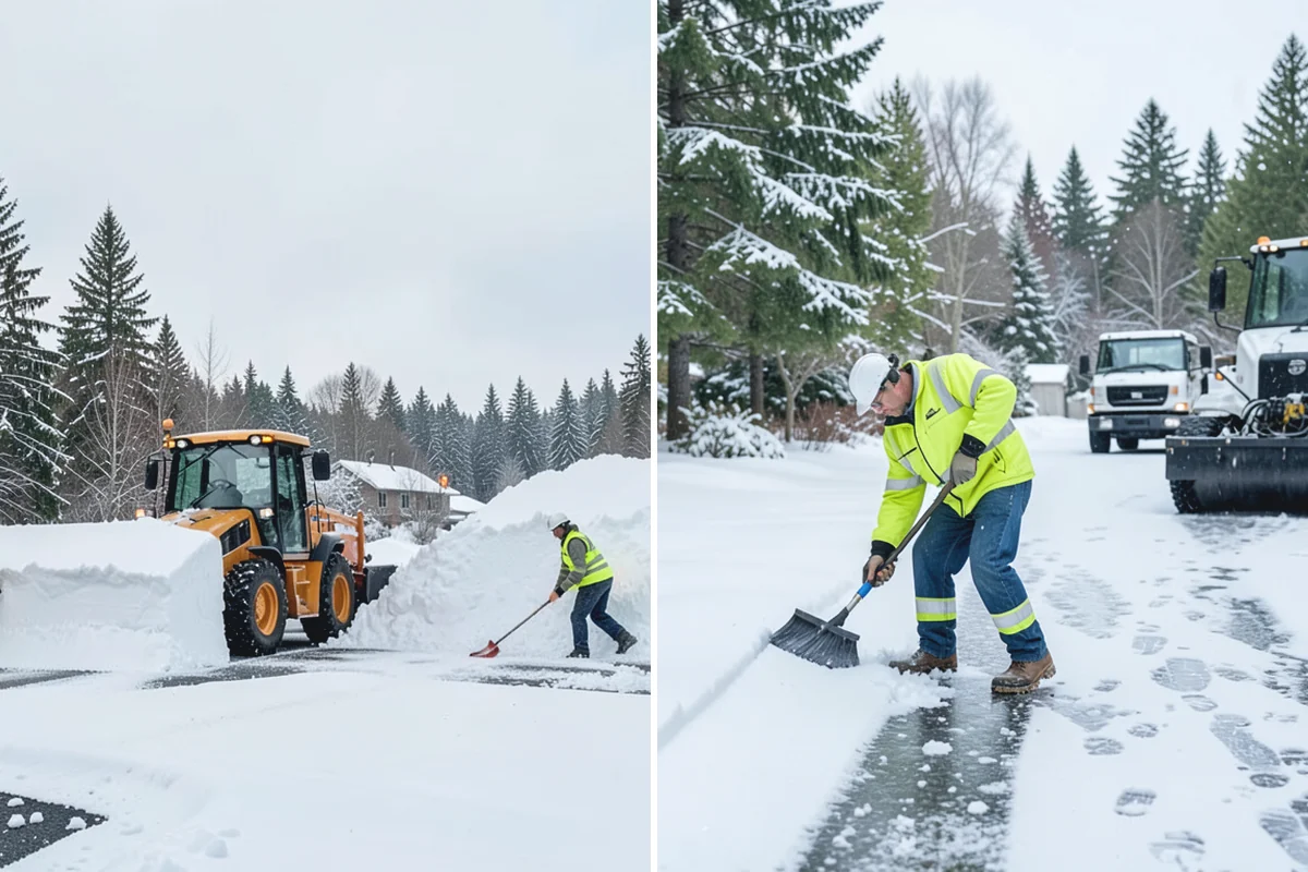 Office Park Snow Removal in Darrington, Snohomish County, WA - Inventory shared lots, drive aisles, and inter-building walks