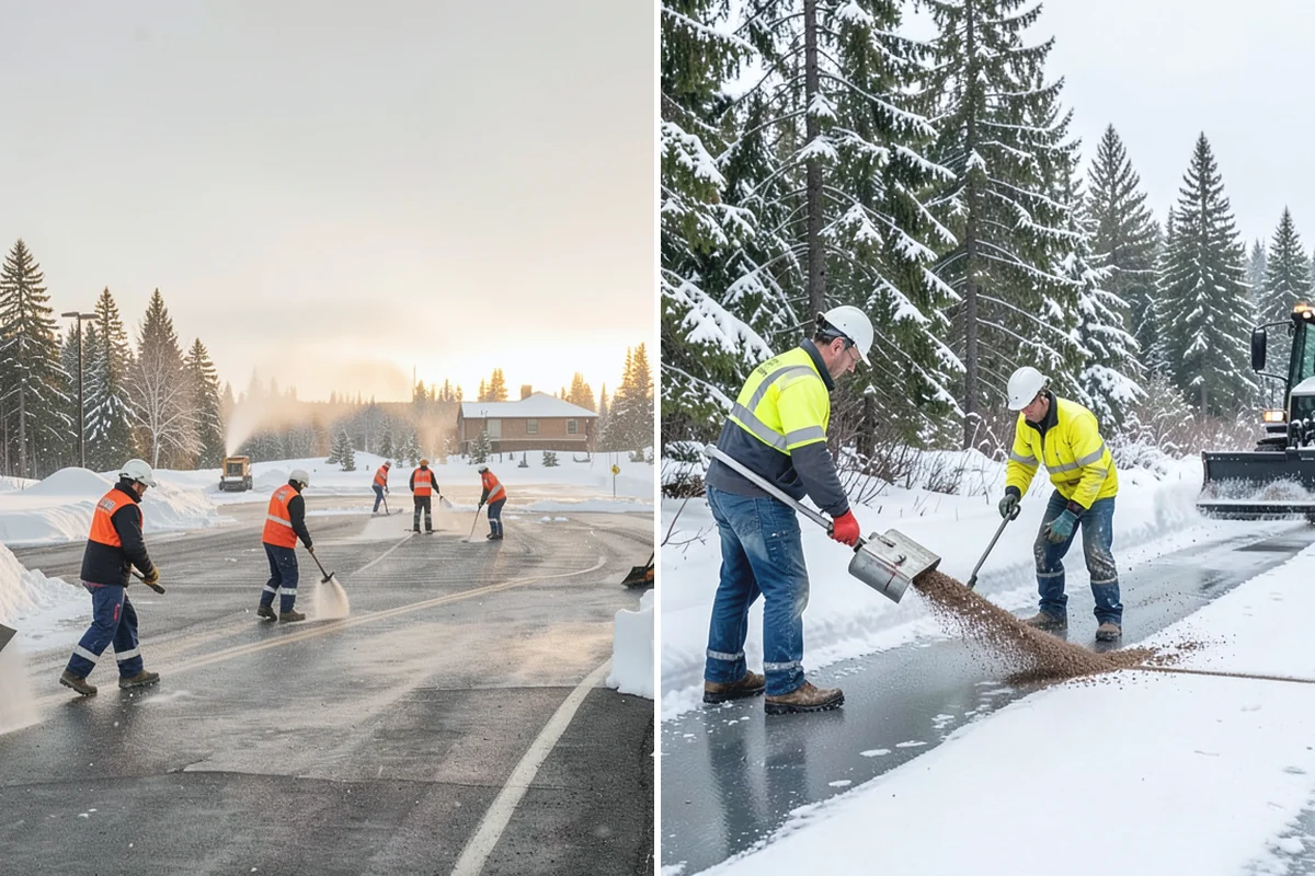 Office Park Snow Removal in Des Moines, King County, WA - Inventory shared lots, drive aisles, and inter-building walks
