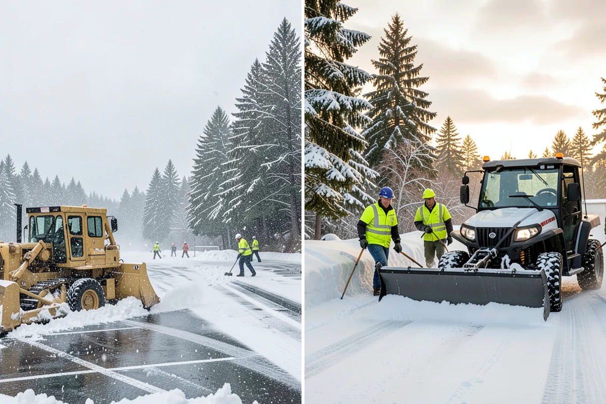 Office Park Snow Removal in DuPont, Pierce County, WA - Inventory shared lots, drive aisles, and inter-building walks