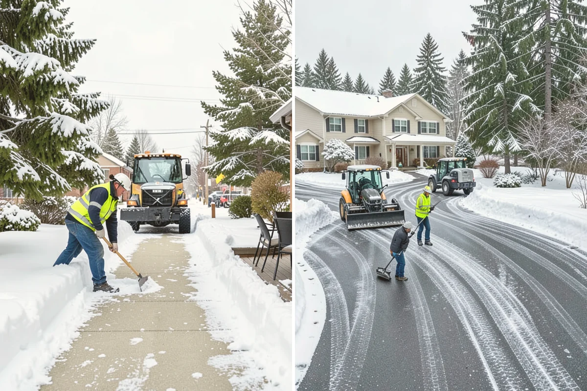 Office Park Snow Removal in Eatonville, Pierce County, WA - Inventory shared lots, drive aisles, and inter-building walks