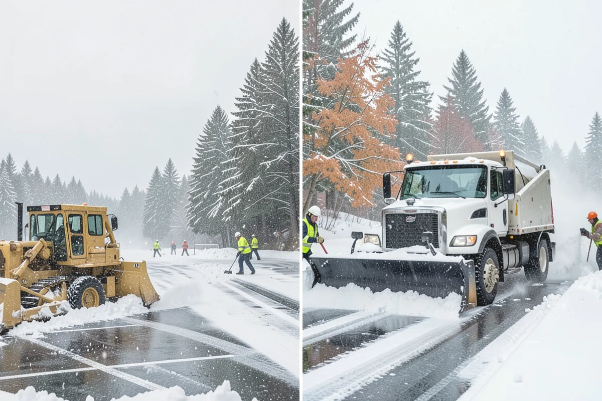 Office Park Snow Removal in Edgewood, Pierce County, WA - Inventory shared lots, drive aisles, and inter-building walks