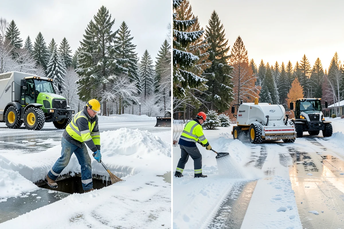 Office Park Snow Removal in Everett, Snohomish County, WA - Inventory shared lots, drive aisles, and inter-building walks