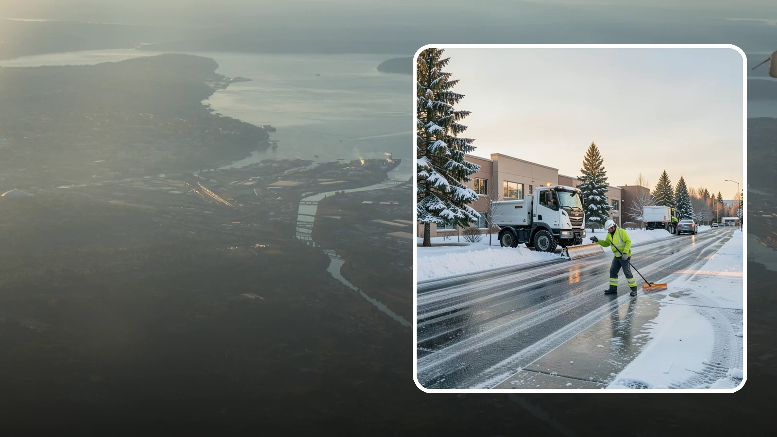 Office Park Snow Removal in Fife, Pierce County, WA - Across multiple buildings and shared lots, we coordinate one seamless snow plan so every tenant's employees arrive to a cleared...