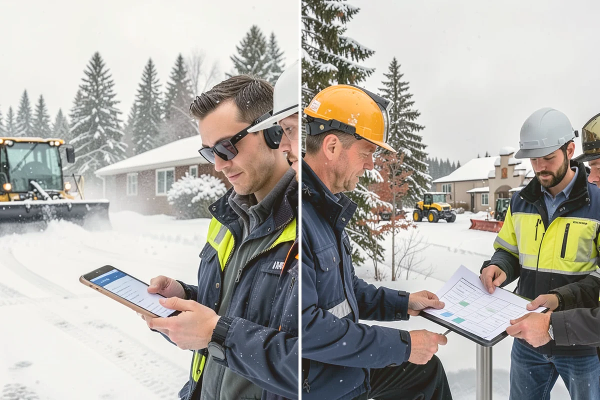Office Park Snow Removal in Fife, Pierce County, WA - Inventory shared lots, drive aisles, and inter-building walks