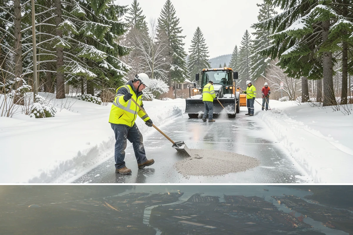 Office Park Snow Removal in Fife, Pierce County, WA - Office parks need dependable service December through February around weekday morning freeze events.