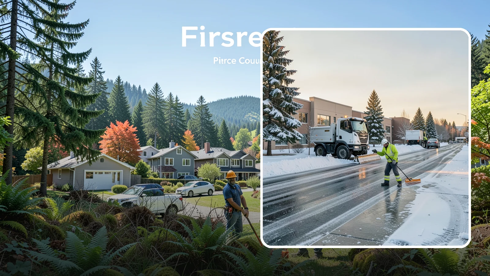 Office Park Snow Removal in Fircrest, Pierce County, WA - Across multiple buildings and shared lots, we coordinate one seamless snow plan so every tenant's employees arrive to a cleared...