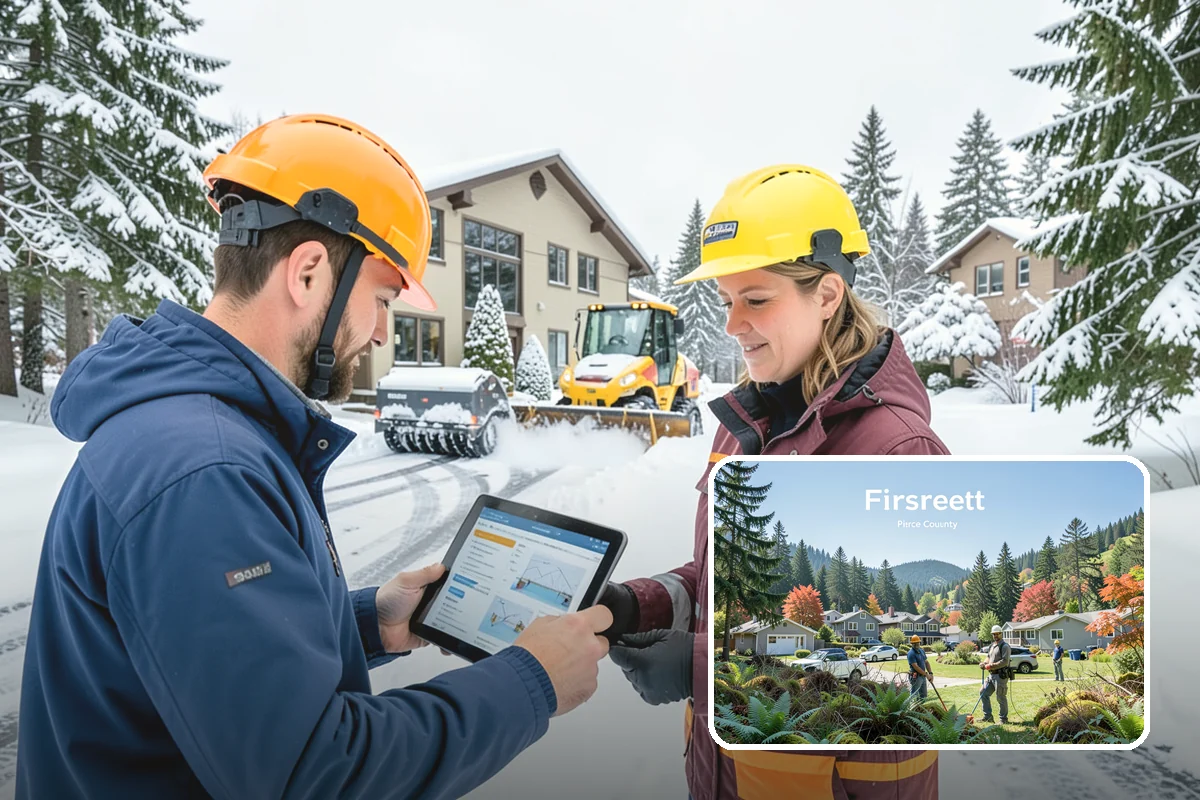 Office Park Snow Removal in Fircrest, Pierce County, WA - Whole-campus coordination across shared lots and drives