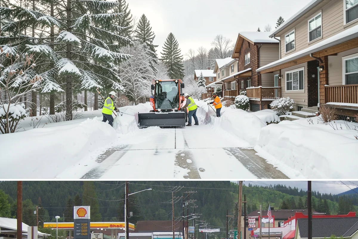 Office Park Snow Removal in Granite Falls, Snohomish County, WA - Office parks need dependable service December through February around weekday morning freeze events.