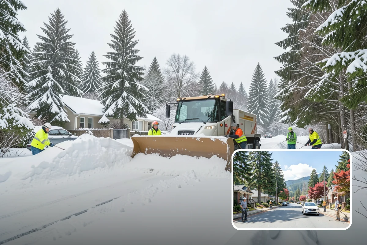 Office Park Snow Removal in Hunts Point, King County, WA - Whole-campus coordination across shared lots and drives