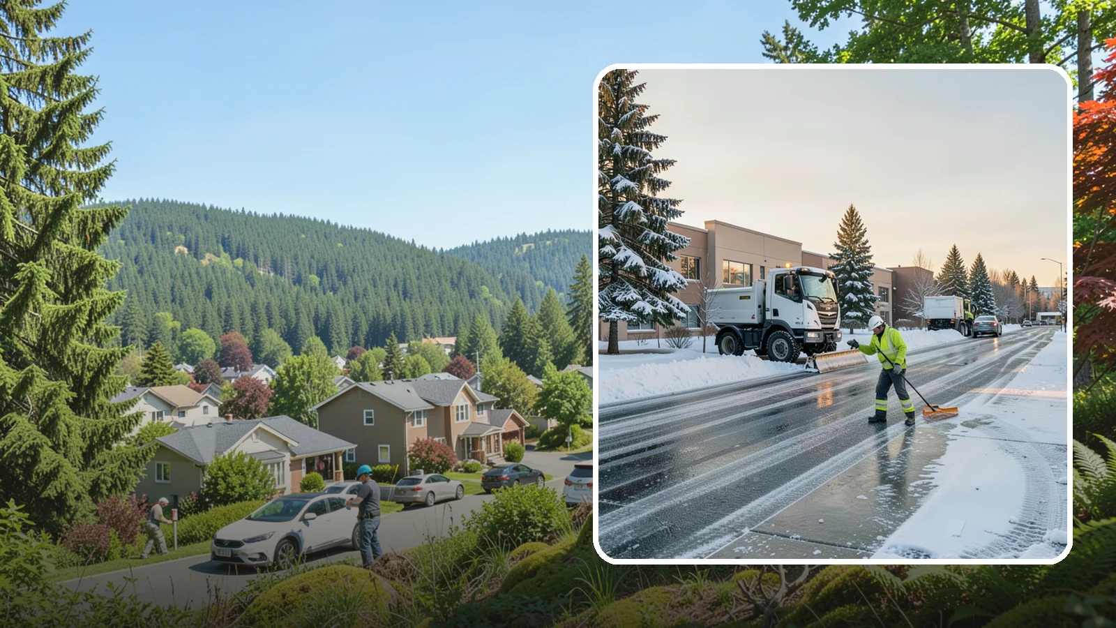 Office Park Snow Removal in Index, Snohomish County, WA - Across multiple buildings and shared lots, we coordinate one seamless snow plan so every tenant's employees arrive to a cleared...