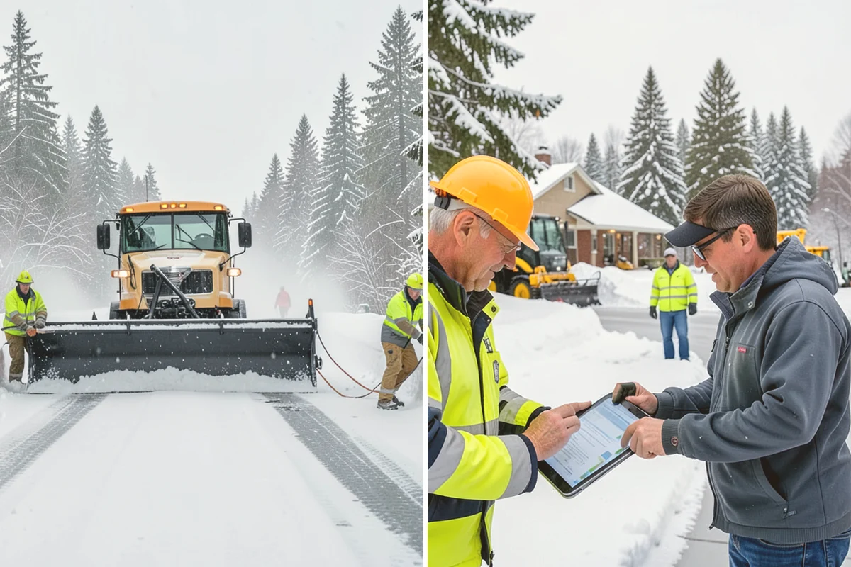 Office Park Snow Removal in Index, Snohomish County, WA - Inventory shared lots, drive aisles, and inter-building walks