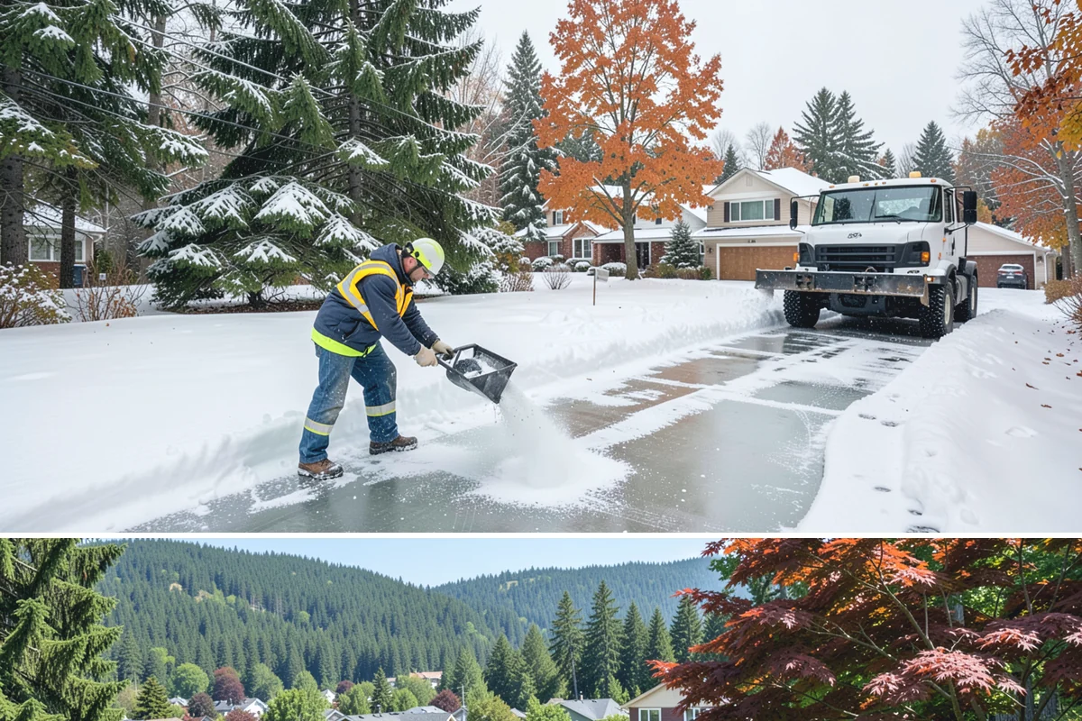 Office Park Snow Removal in Index, Snohomish County, WA - Office parks need dependable service December through February around weekday morning freeze events.