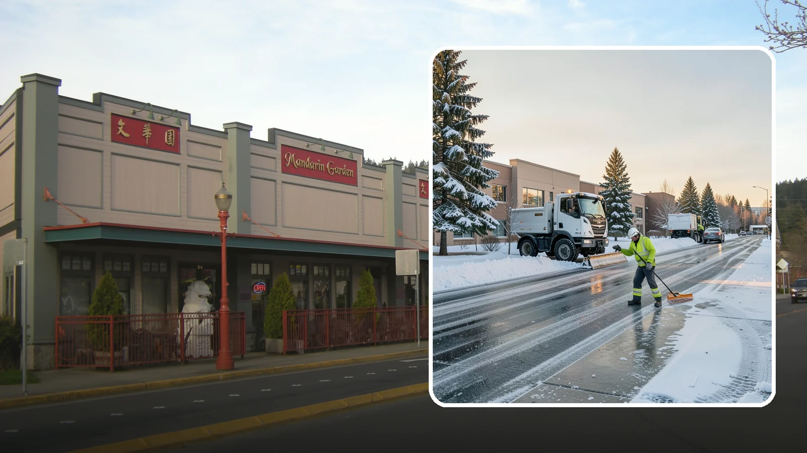 Office Park Snow Removal in Issaquah, King County, WA - Across multiple buildings and shared lots, we coordinate one seamless snow plan so every tenant's employees arrive to a cleared...