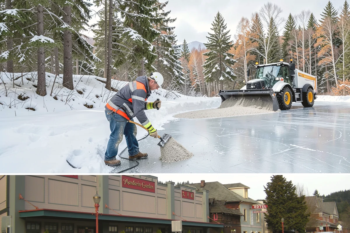 Office Park Snow Removal in Issaquah, King County, WA - Office parks need dependable service December through February around weekday morning freeze events.