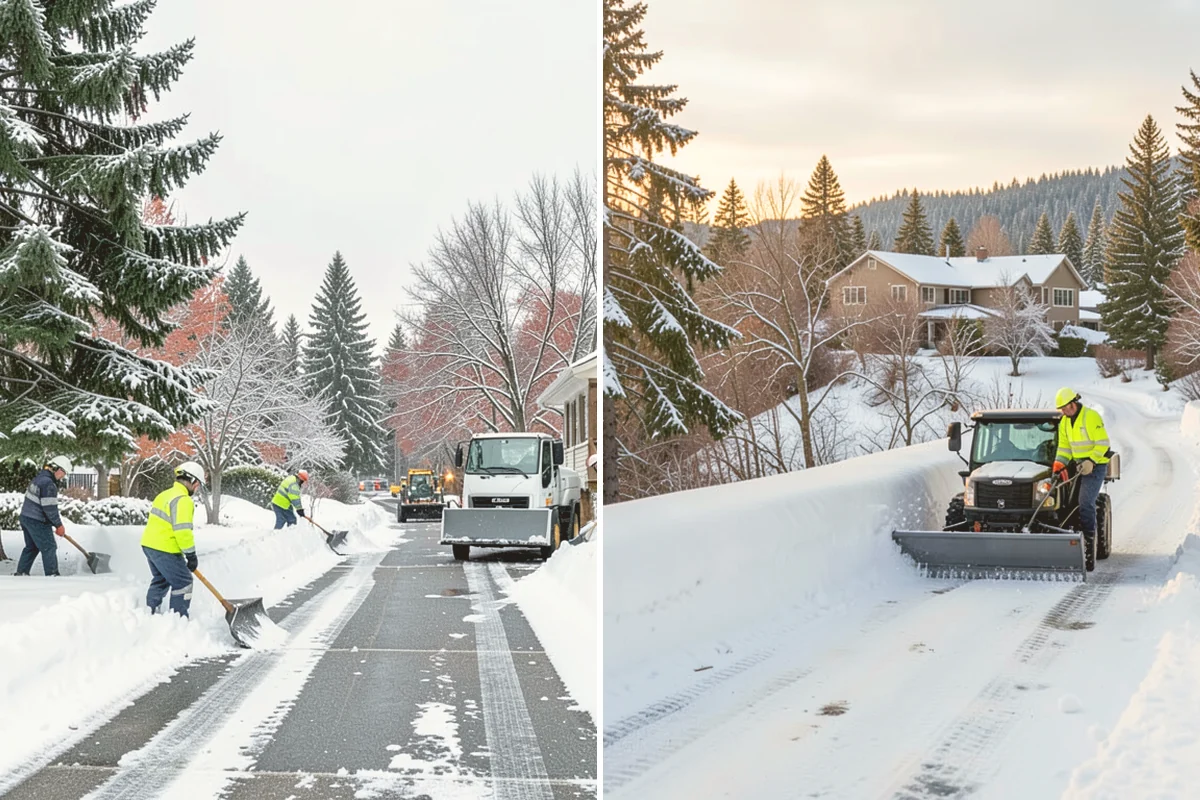Office Park Snow Removal in Kent, King County, WA - Inventory shared lots, drive aisles, and inter-building walks