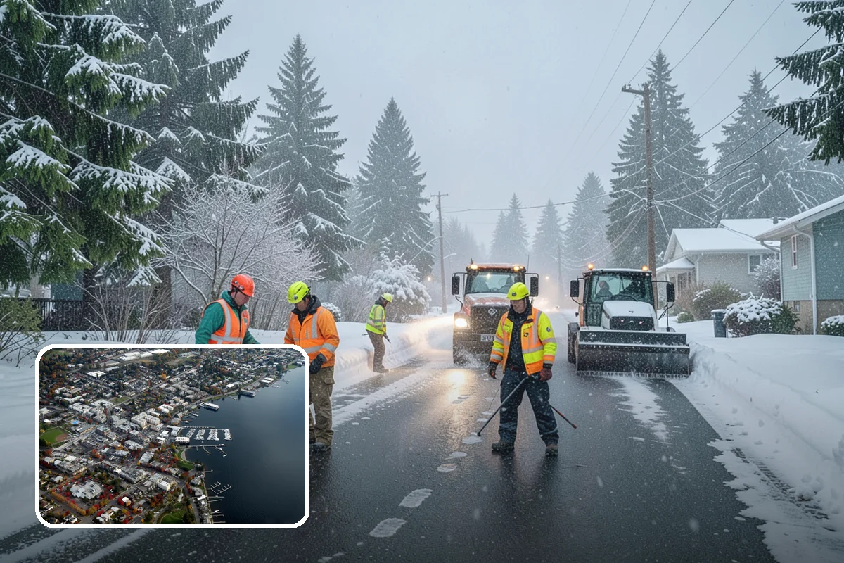 Office Park Snow Removal in Kirkland, King County, WA - Whole-campus coordination across shared lots and drives
