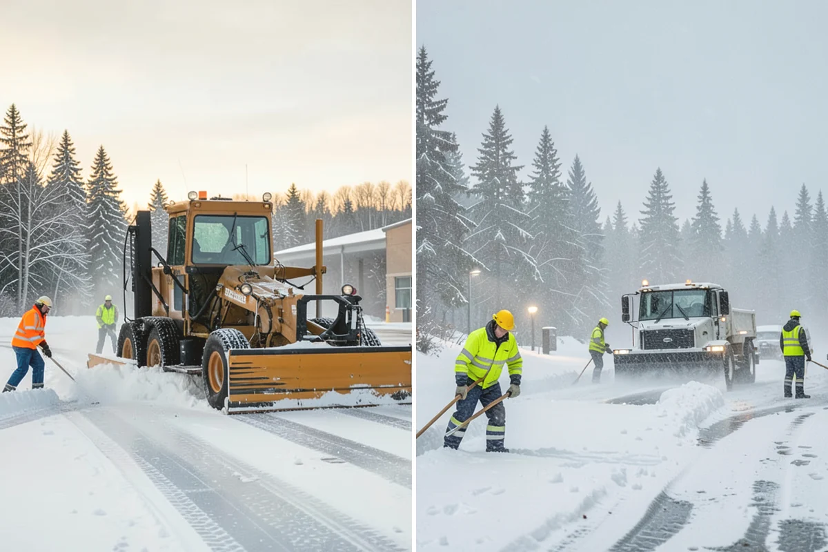 Office Park Snow Removal in La Conner, Skagit County, WA - Inventory shared lots, drive aisles, and inter-building walks