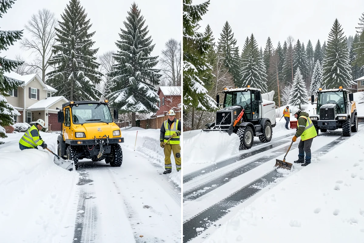 Office Park Snow Removal in Lake Forest Park, King County, WA - Inventory shared lots, drive aisles, and inter-building walks