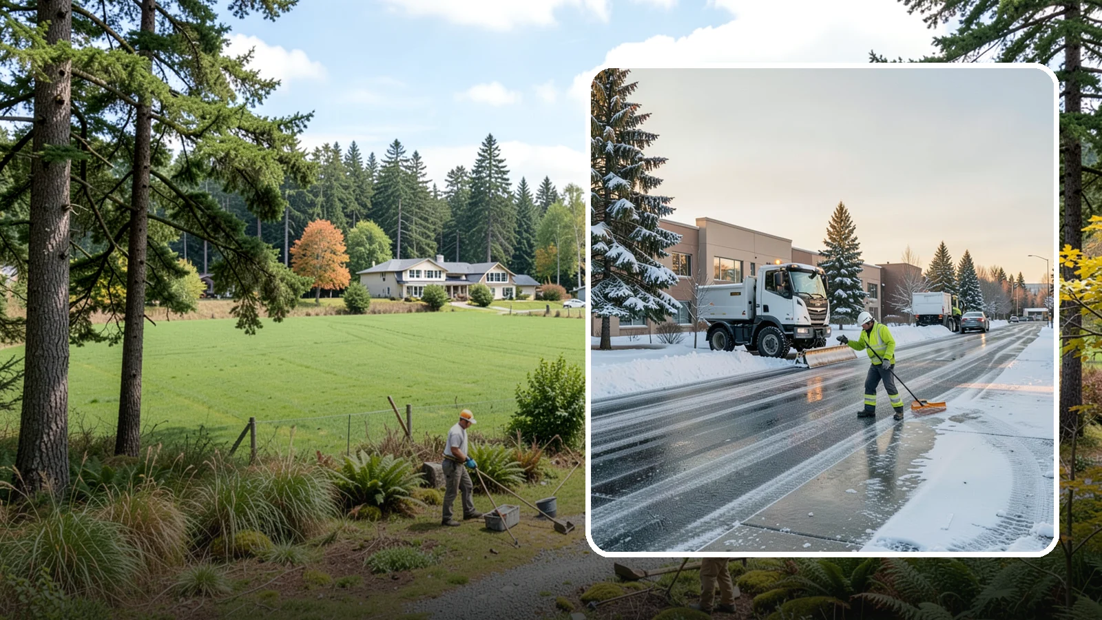 Office Park Snow Removal in Lyman, Skagit County, WA - Across multiple buildings and shared lots, we coordinate one seamless snow plan so every tenant's employees arrive to a cleared...