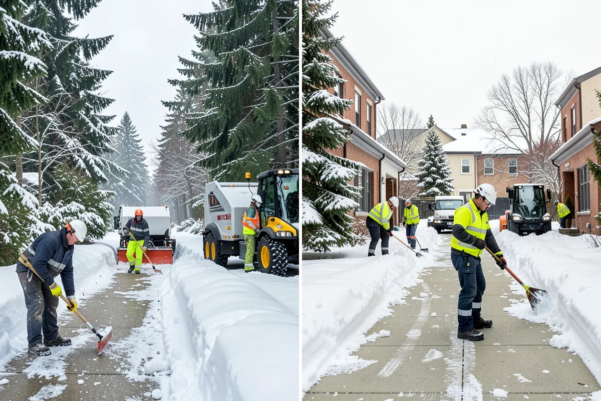 Office Park Snow Removal in Lyman, Skagit County, WA - Inventory shared lots, drive aisles, and inter-building walks