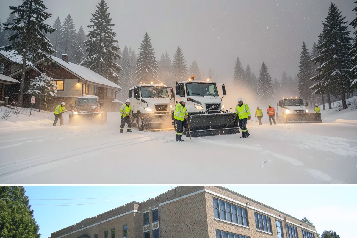 Office Park Snow Removal in Maple Valley, King County, WA - Office parks need dependable service December through February around weekday morning freeze events.