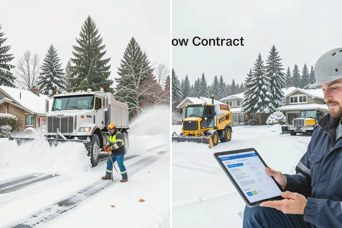Office Park Snow Removal in Mercer Island, King County, WA - Inventory shared lots, drive aisles, and inter-building walks