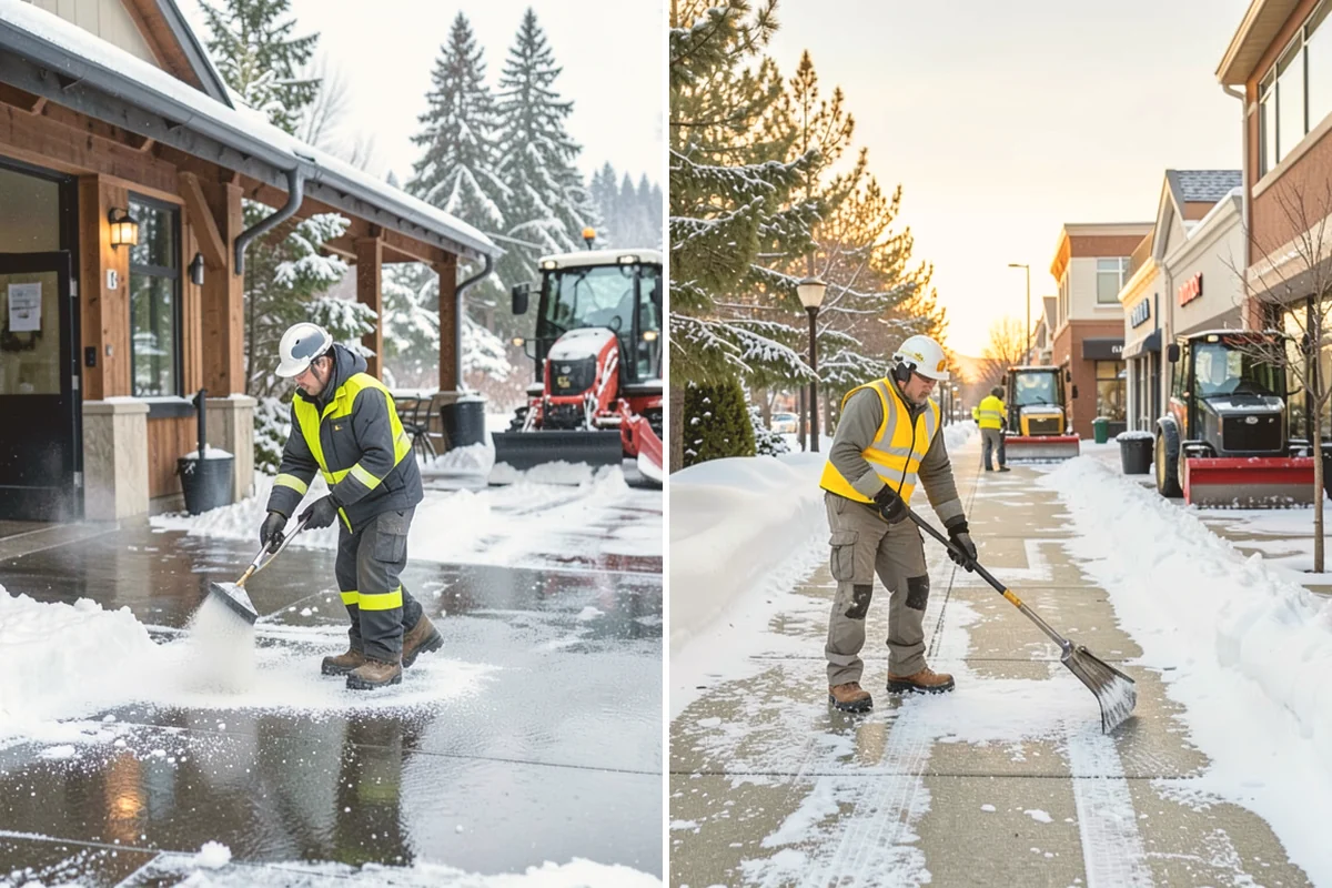 Office Park Snow Removal in Mount Vernon, Skagit County, WA - Inventory shared lots, drive aisles, and inter-building walks