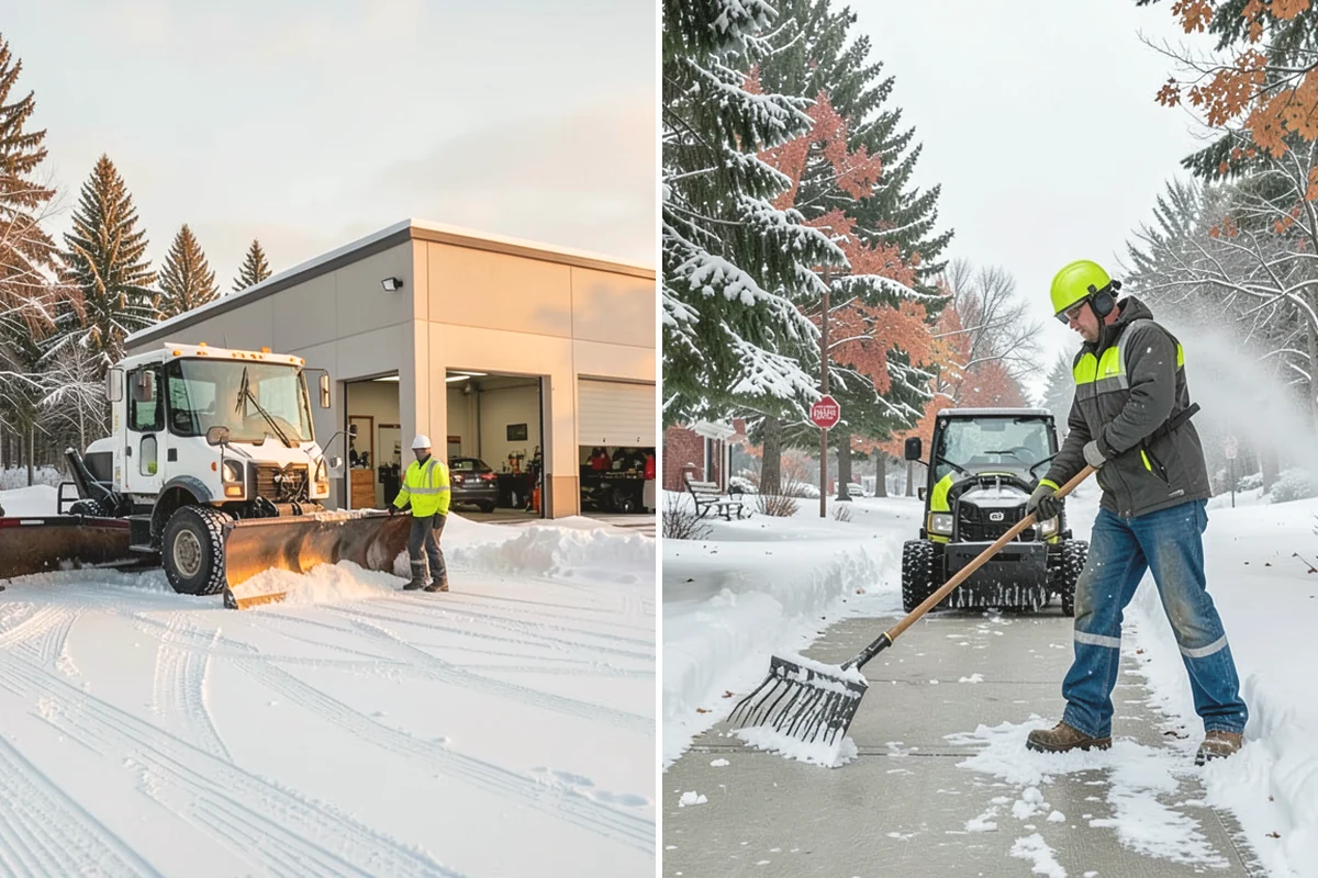 Office Park Snow Removal in Mountlake Terrace, Snohomish County, WA - Inventory shared lots, drive aisles, and inter-building walks