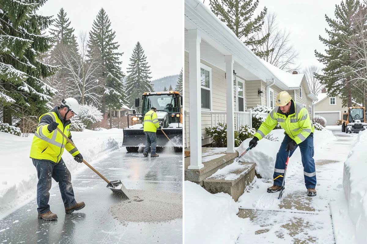 Office Park Snow Removal in North Bend, King County, WA - Inventory shared lots, drive aisles, and inter-building walks