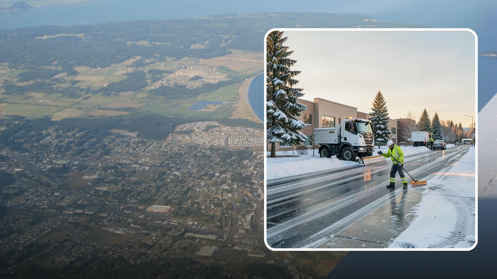Office Park Snow Removal in Oak Harbor, Island County, WA - Across multiple buildings and shared lots, we coordinate one seamless snow plan so every tenant's employees arrive to a cleared...